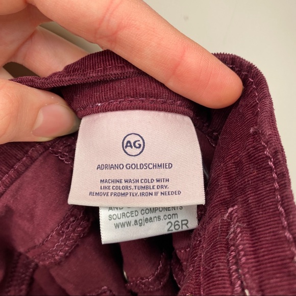 AG - Adriano Goldschmed Maroon Corduroy 'The Legging Super Skinny' Mid-Rise Pant - Picture 16 of 16